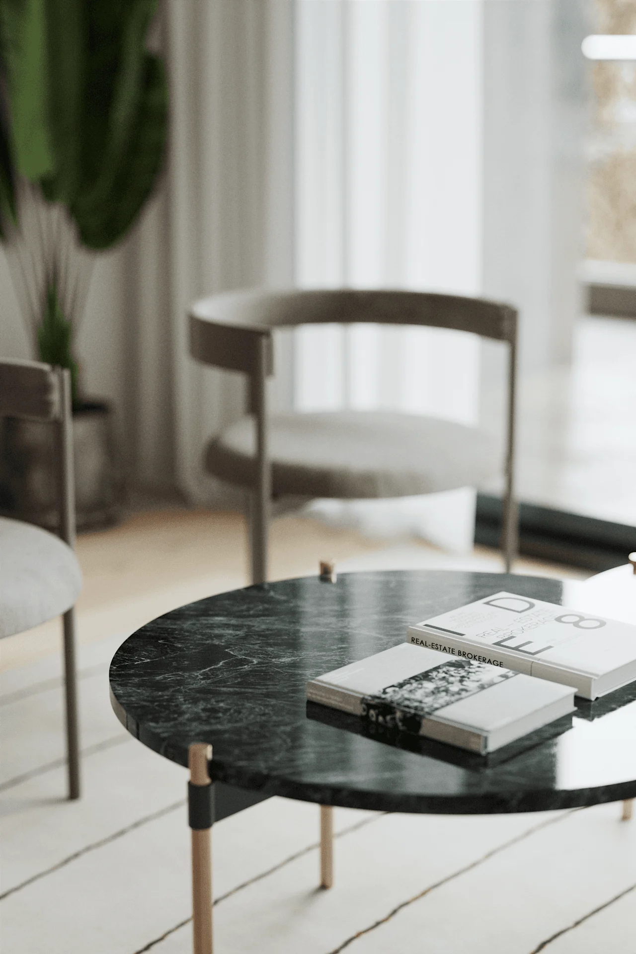 Huidobro — living room, 3D visualization