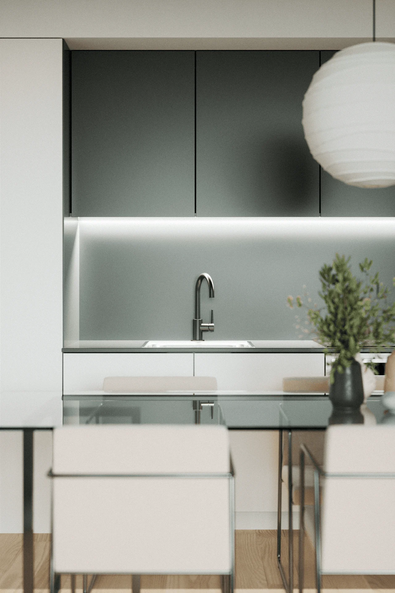 Huidobro — living room, 3D visualization