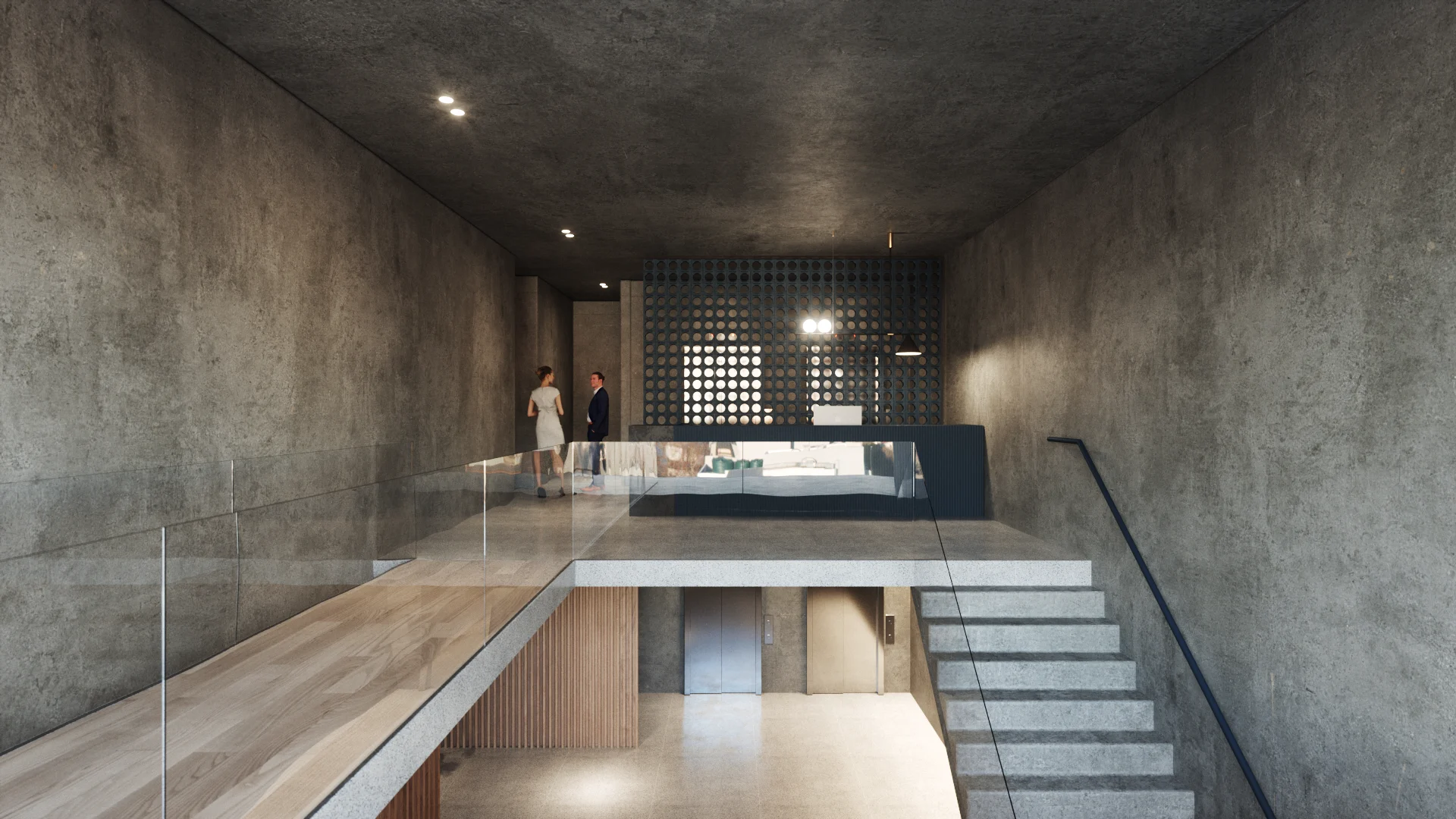 Paraguay 901 — lobby, 3D visualization