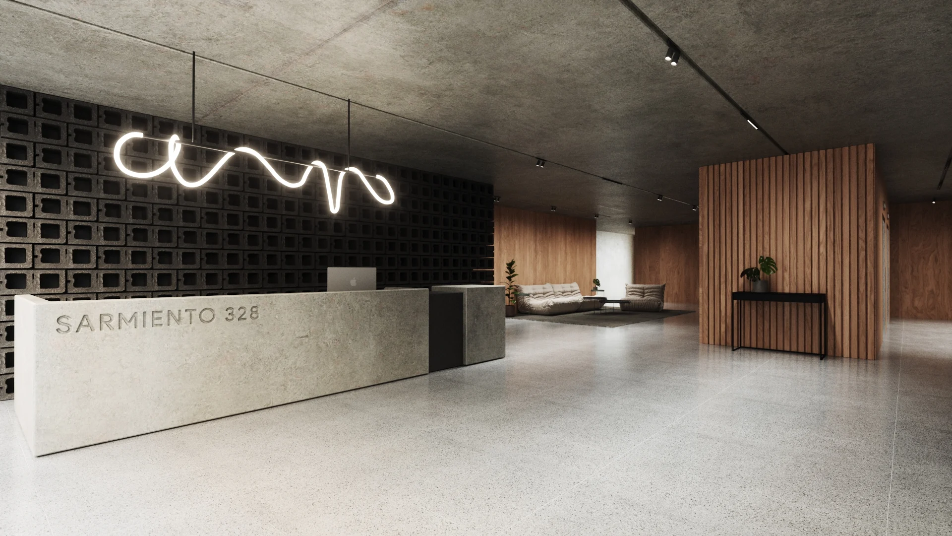 Sarmiento 328 — lobby, 3D visualization