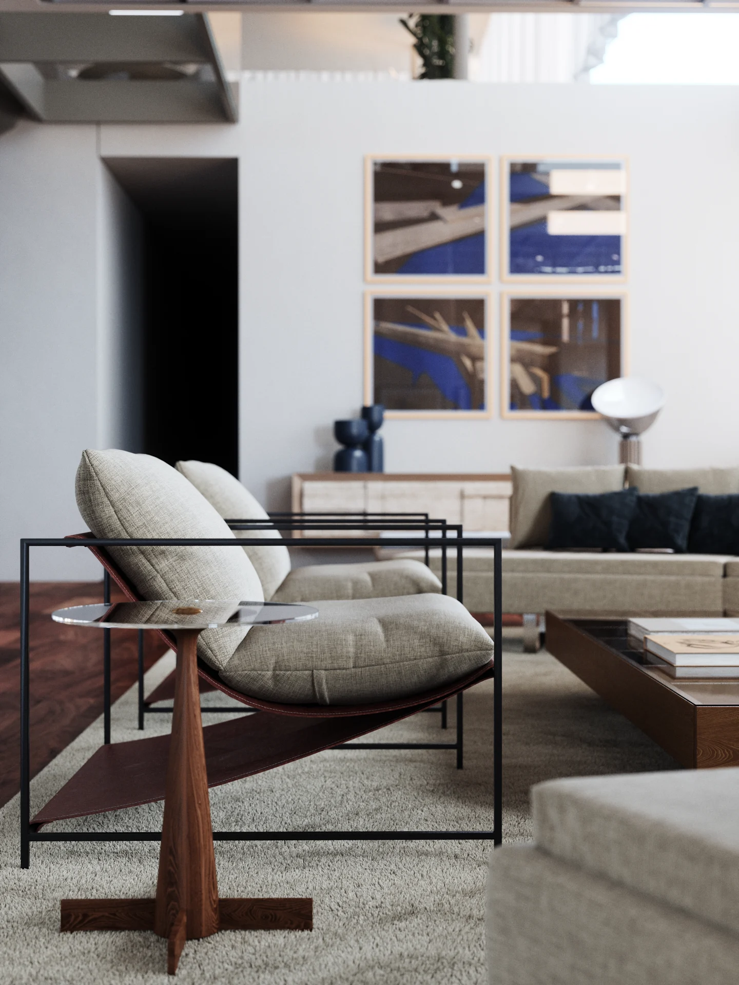Leblon Apartments — living room, 3D visualization
