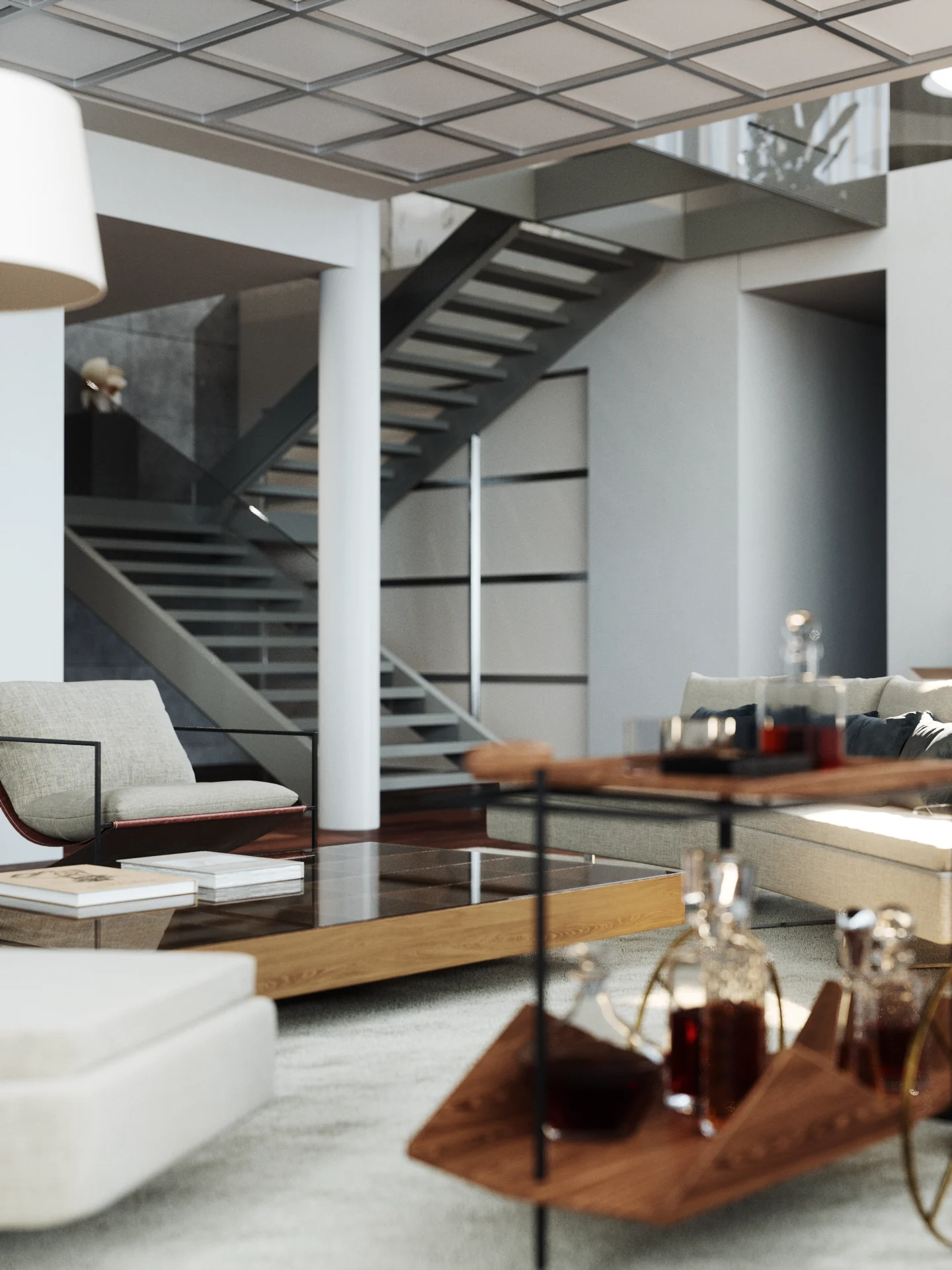 Leblon Apartments — living room, 3D visualization