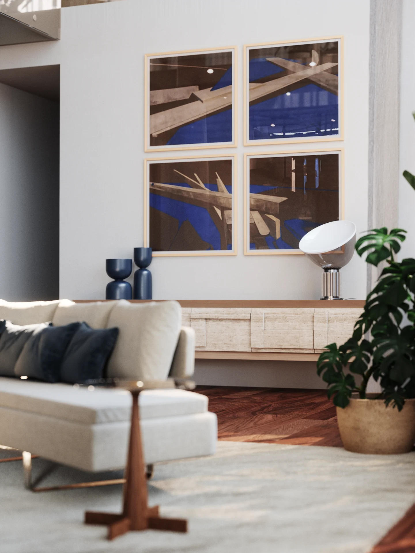 Leblon Apartments — living room, 3D visualization