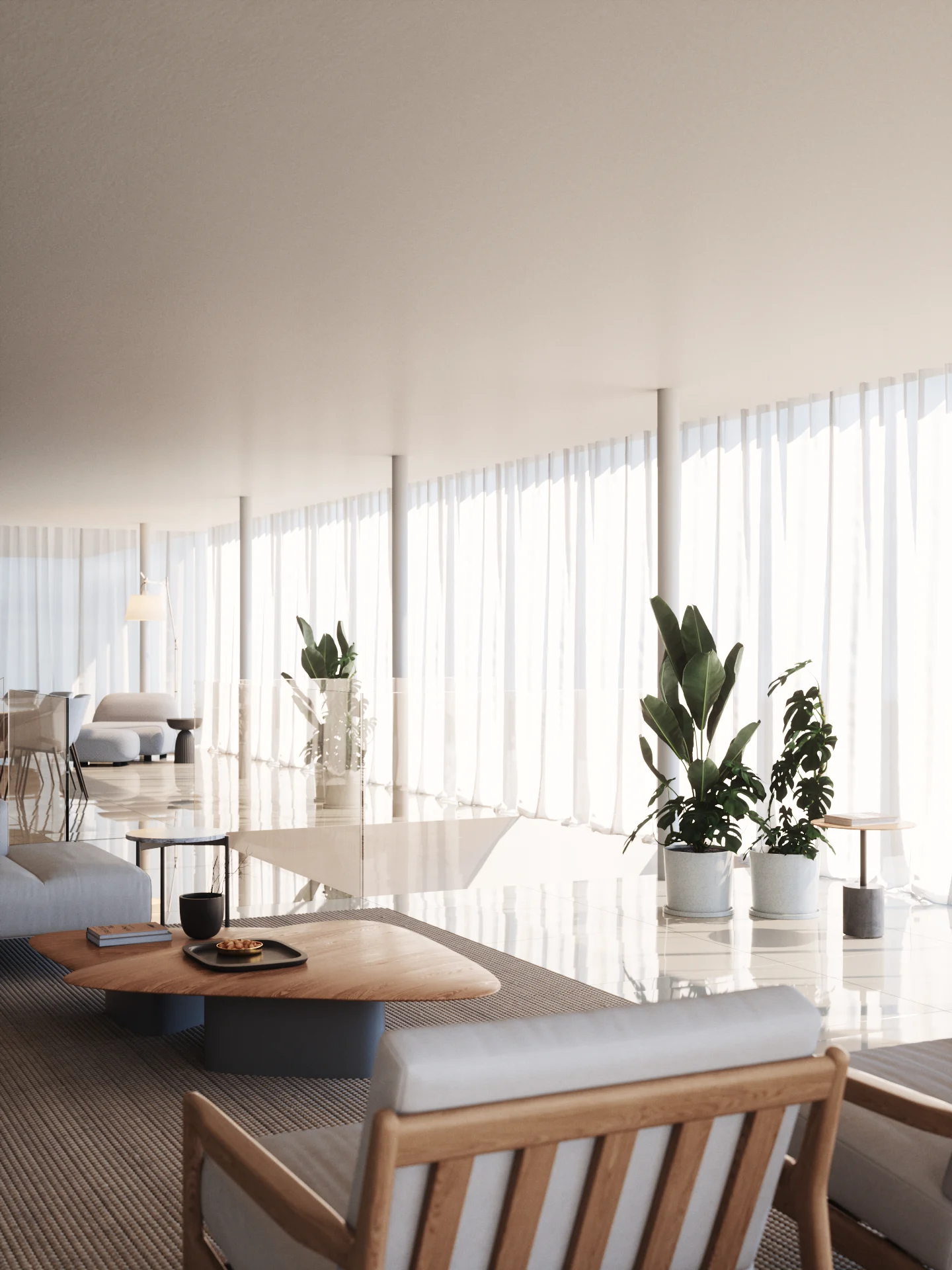 Leblon Apartments — living room, 3D visualization