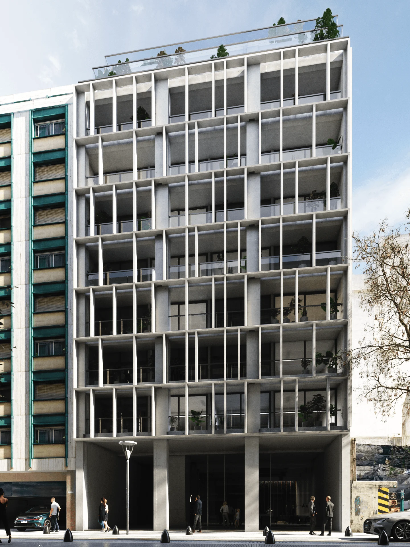 Maipu 232 — façade, 3D visualization