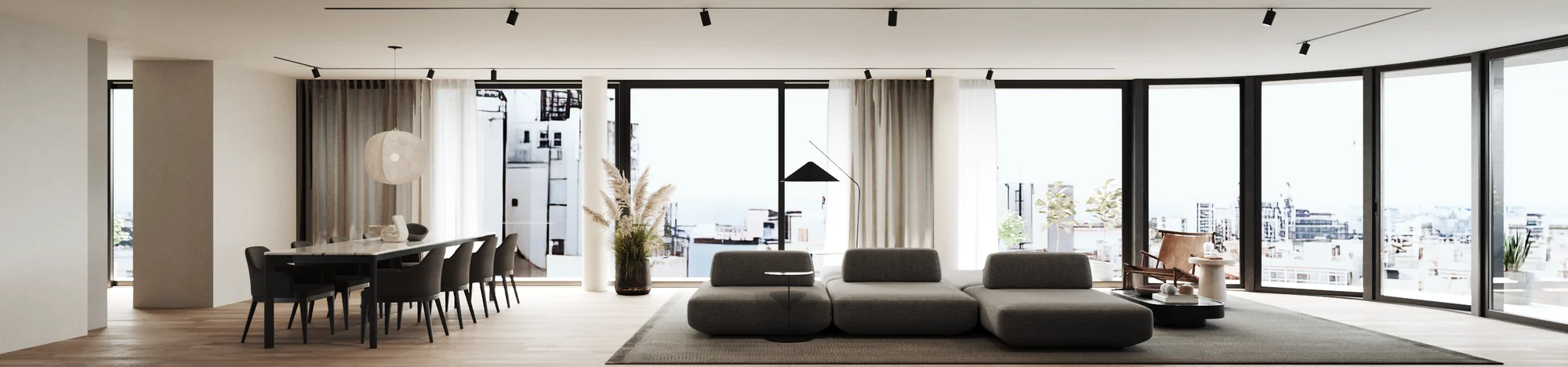 La Tour Alvear — living room, 3D visualization