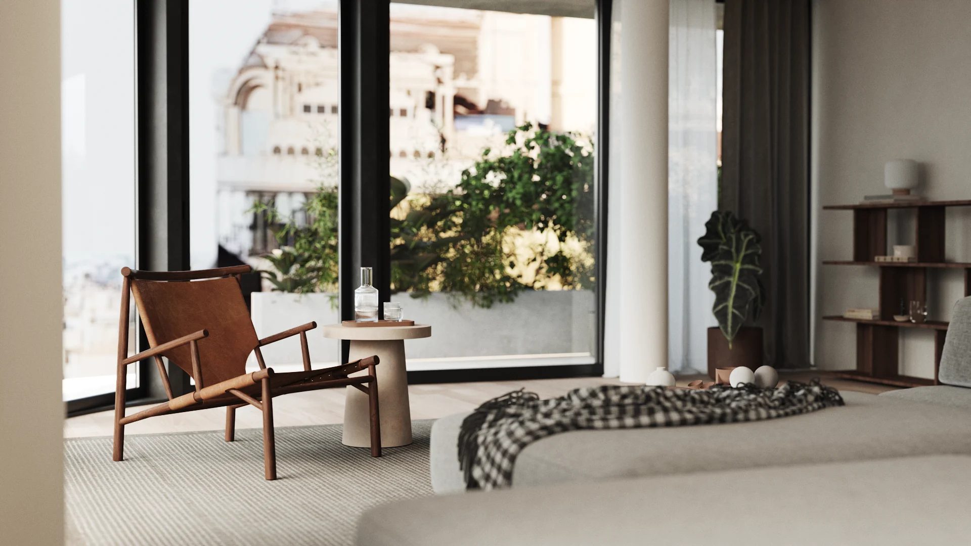La Tour Alvear — living room, 3D visualization
