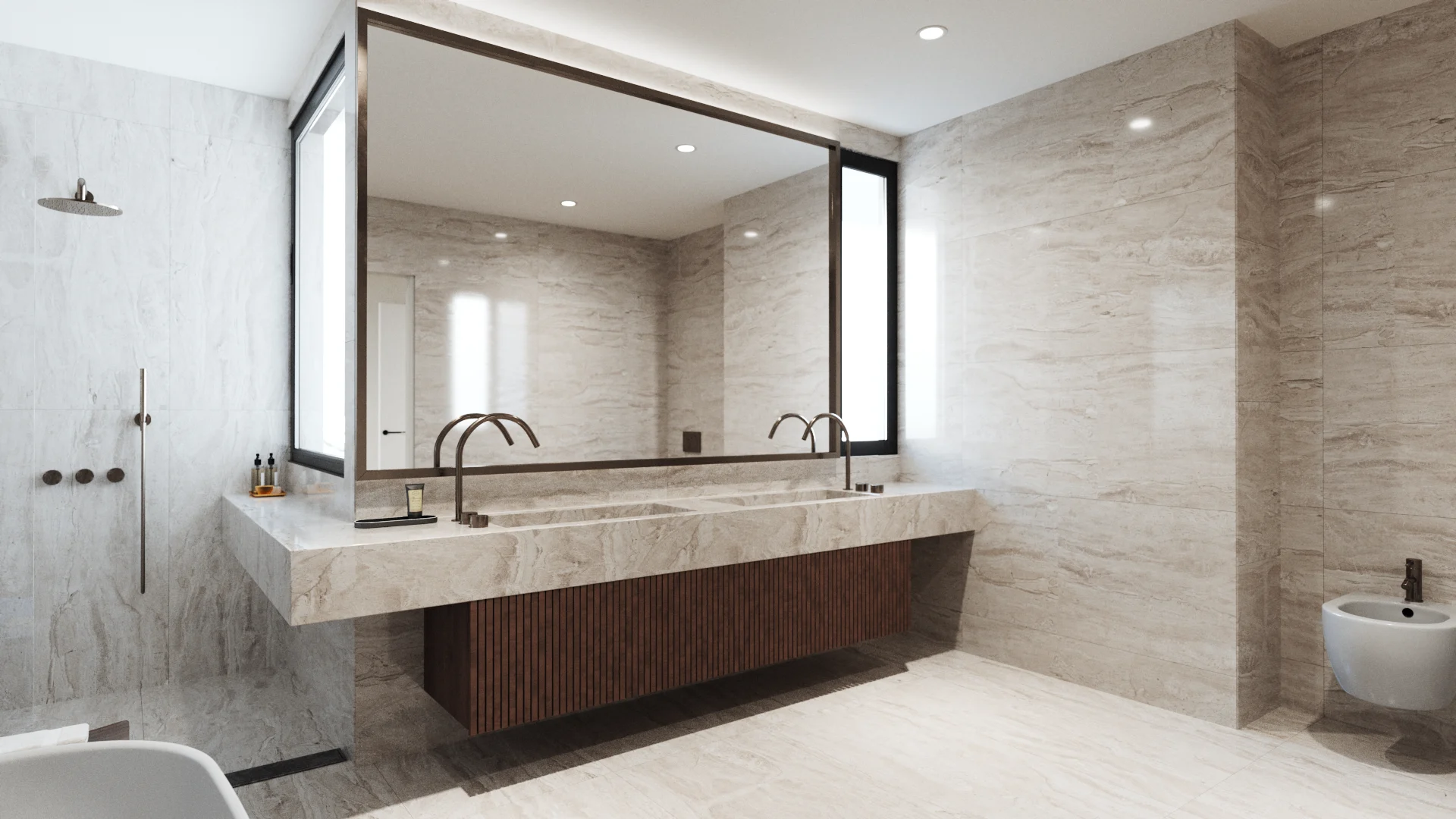 La Tour Alvear — bathroom, 3D visualization