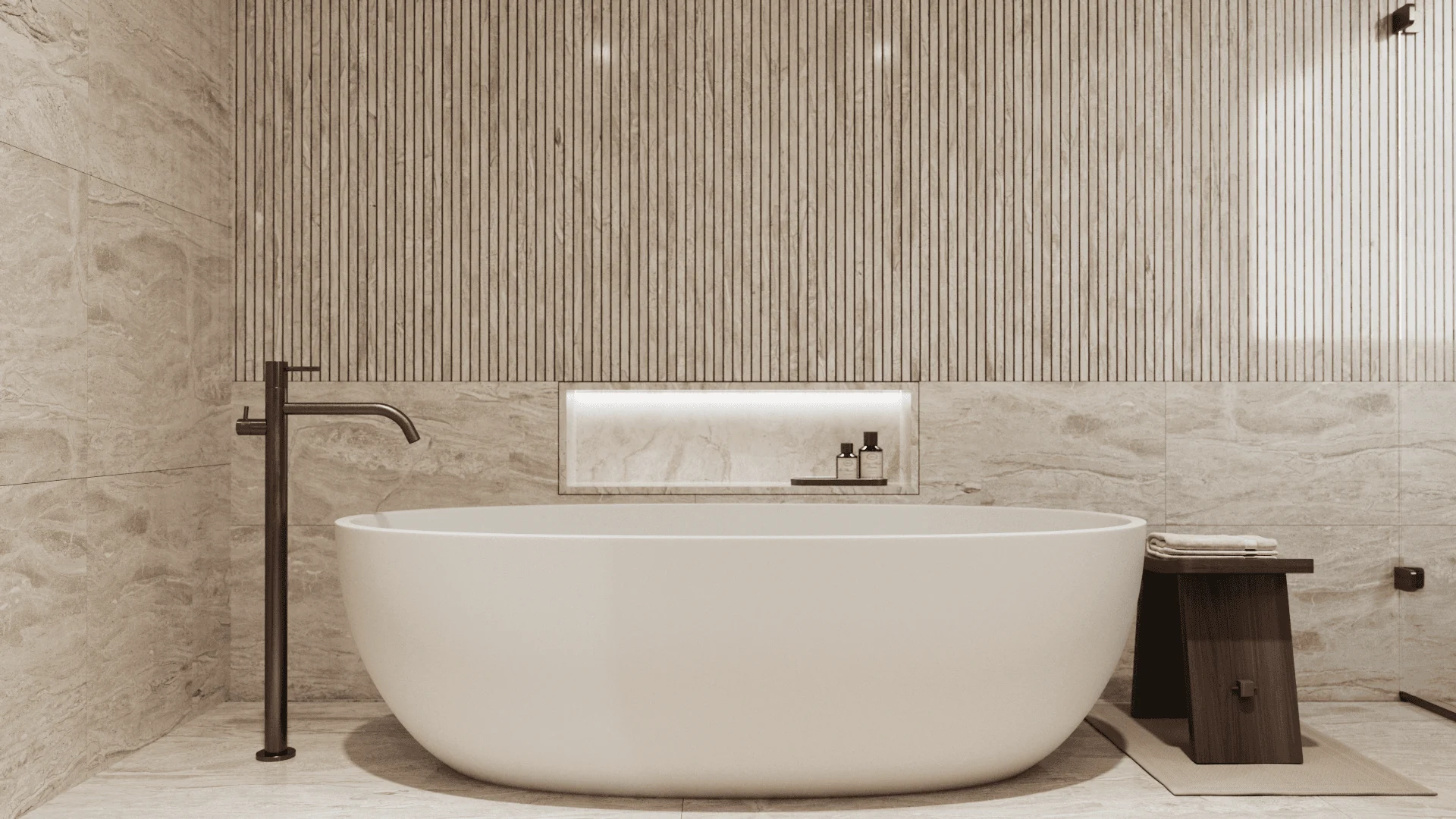 La Tour Alvear — bathroom, 3D visualization