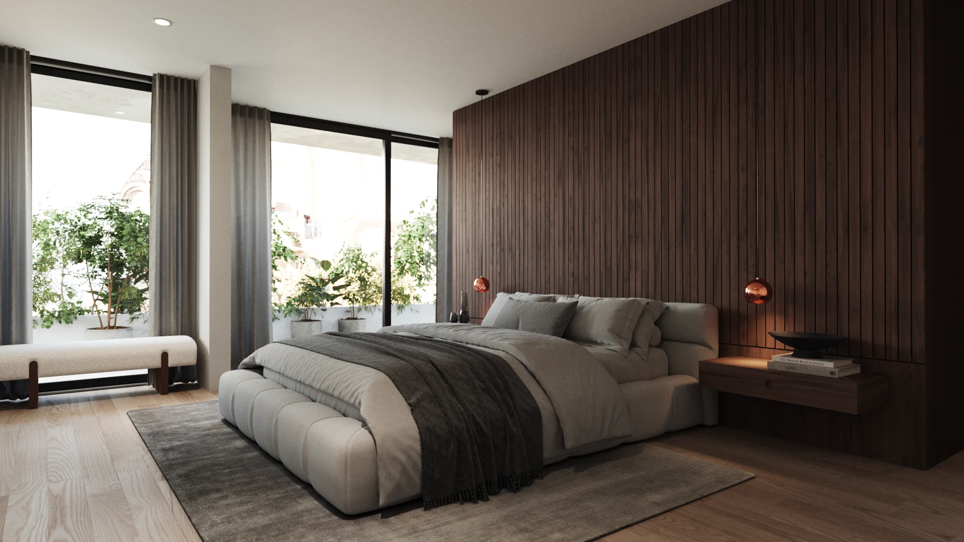 La Tour Alvear — bedroom, 3D visualization