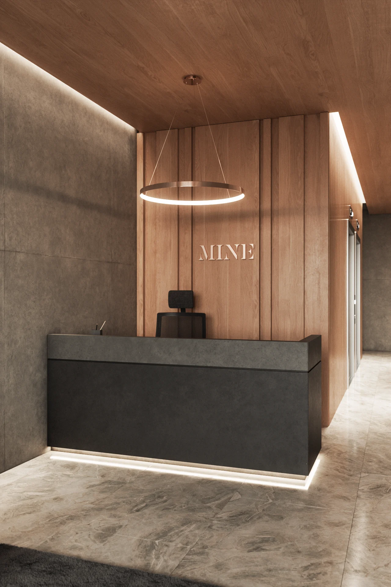 Mine Migueletes — lobby, 3D visualization
