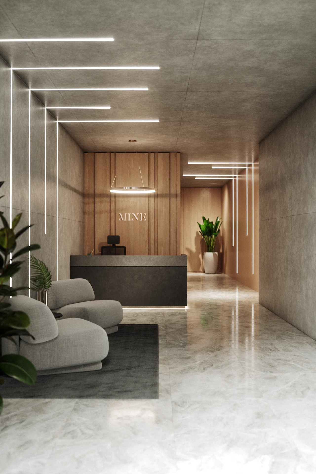 Mine Migueletes — lobby, 3D visualization