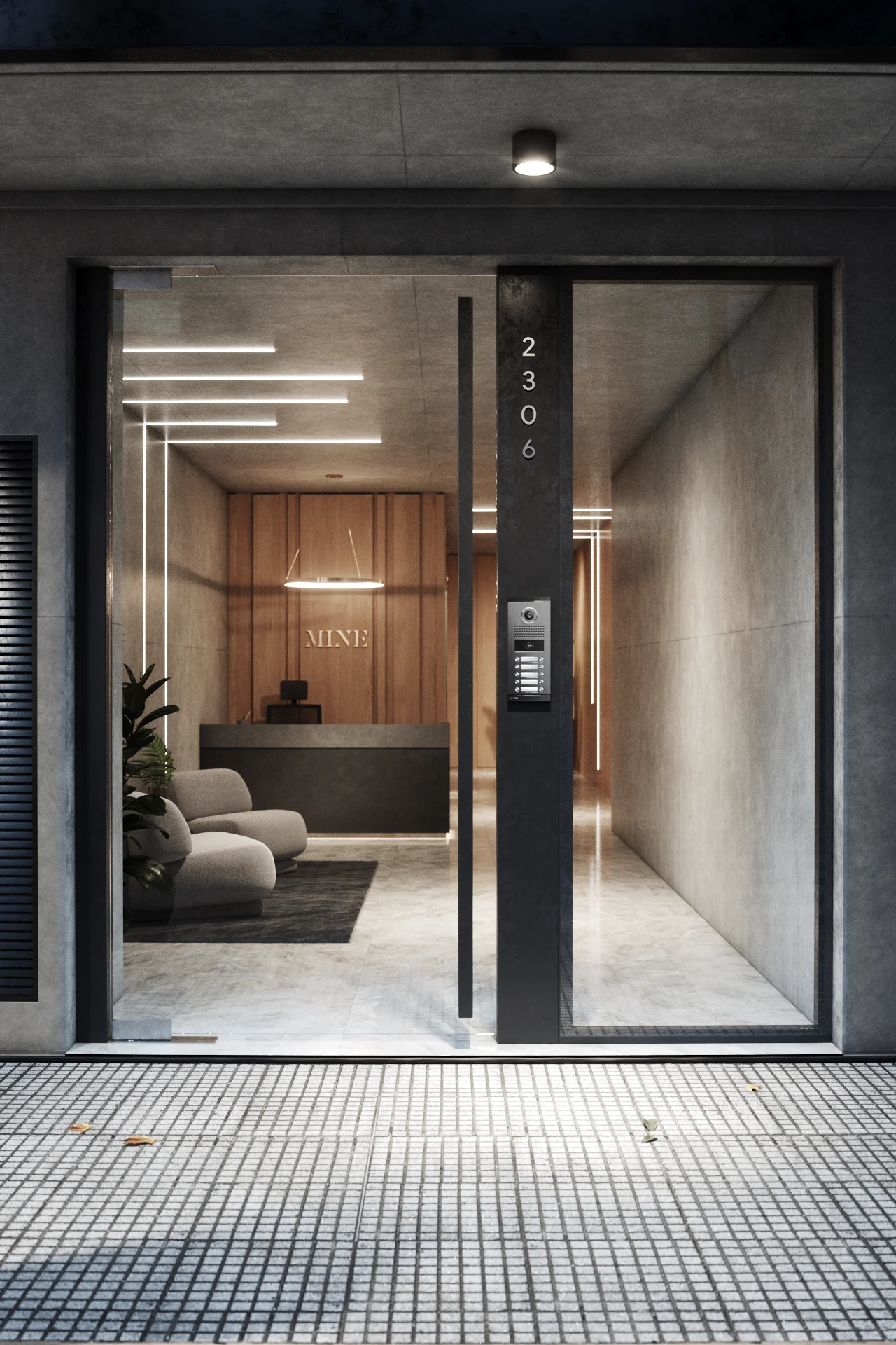 Mine Migueletes — lobby, 3D visualization