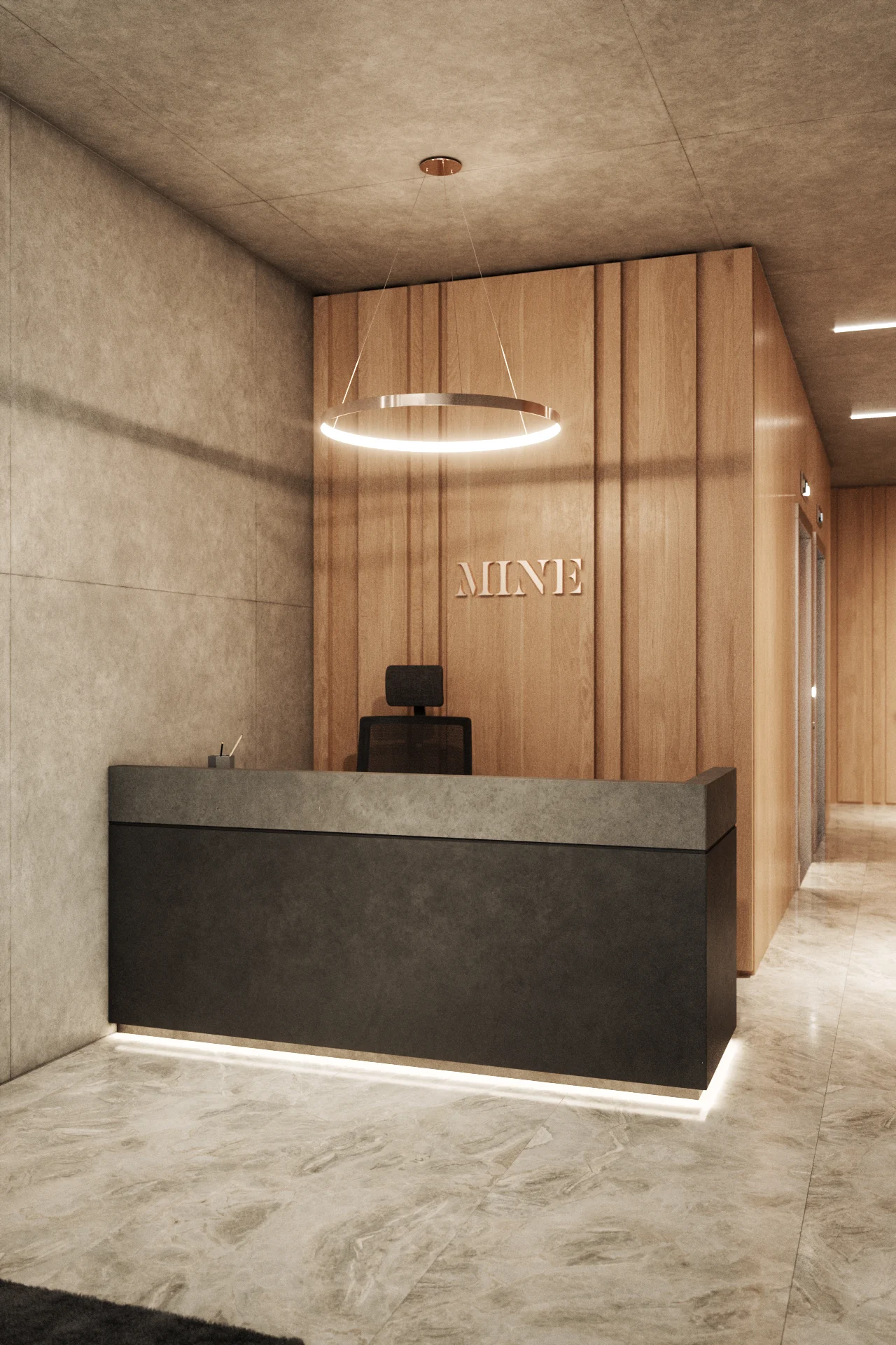 Mine Migueletes — lobby, 3D visualization