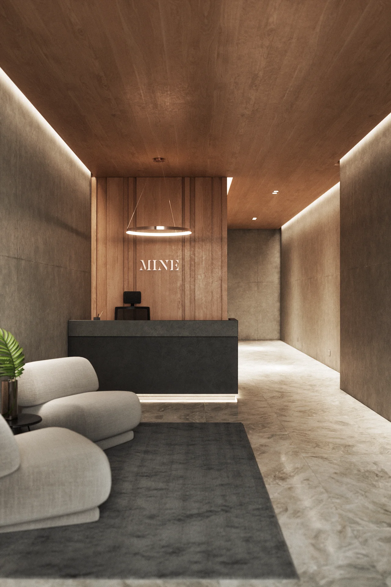 Mine Migueletes — lobby, 3D visualization